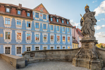 Art Museum Sammlung Ludwig Bamberg with Cunigunde of Luxembourg statue in foreground