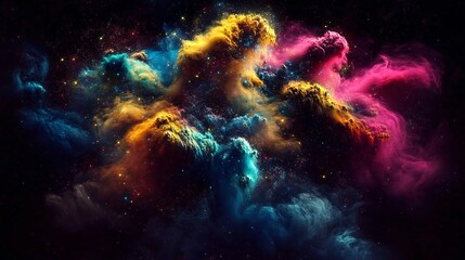 Obraz premium Surreal Nebulae Featuring Stars and Asteroids