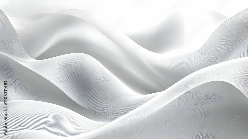 Poster abstract 3d white wavy background with subtle textured pattern