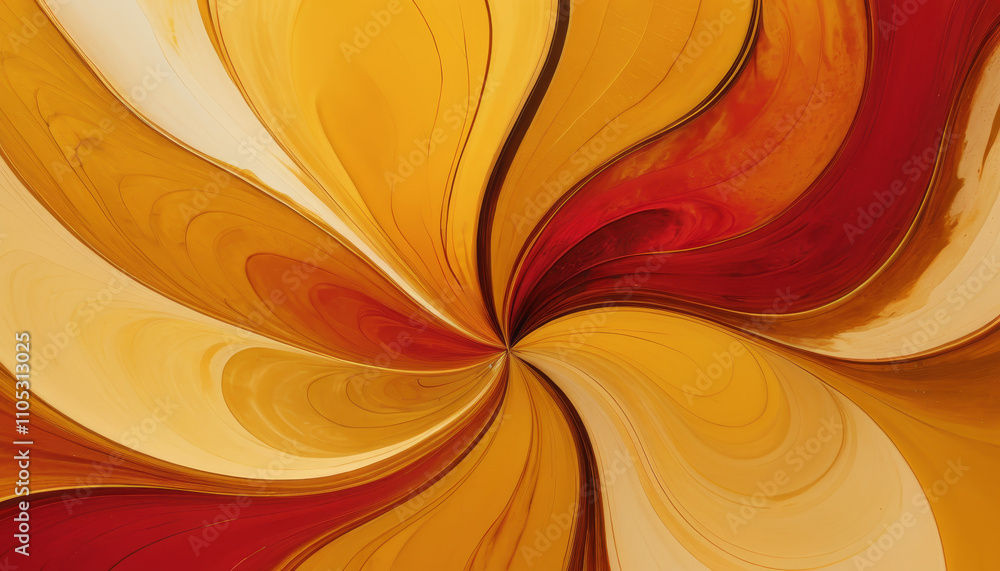 Poster abstract swirl pattern in warm colors representing maple syrup concept