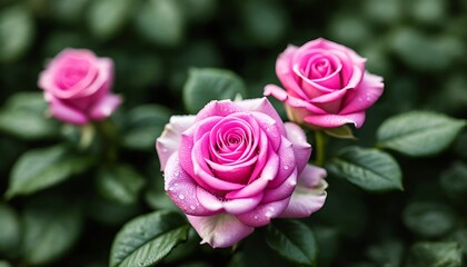 Fototapeta premium A dreamy garden scene with stunning roses and vibrant colors
