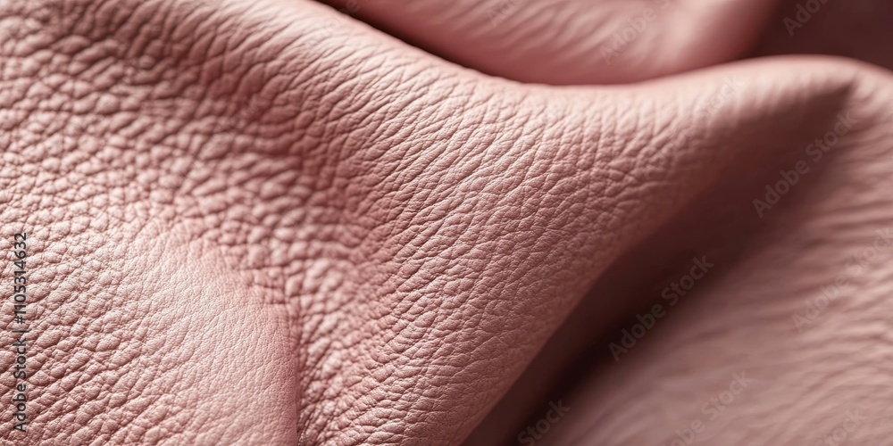 Poster macro shot of dusty pink natural leather, showcasing the unique texture and subtle tones of dusty pi