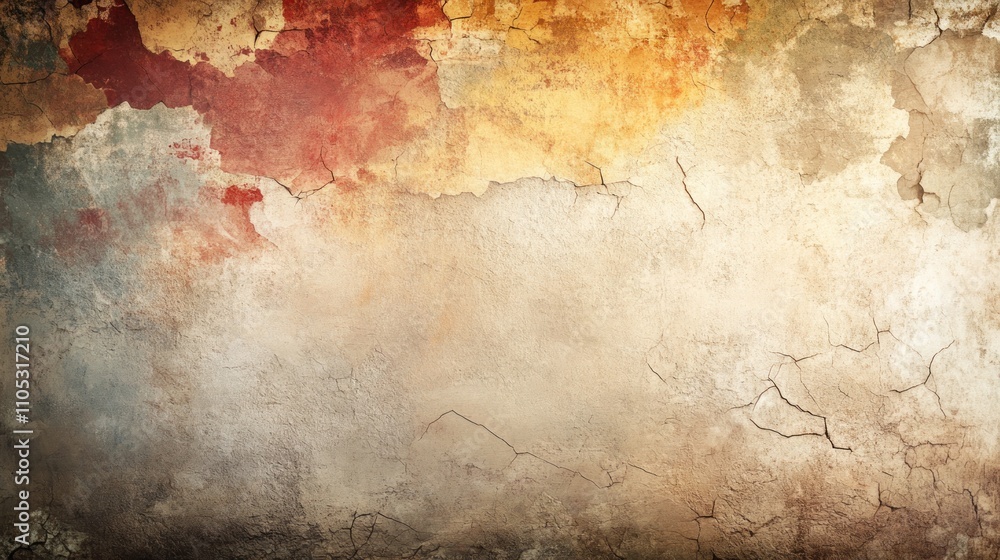 Poster aged wall texture showing cracks and color variations