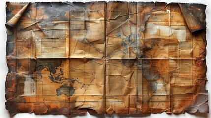 Vintage Grunge Newspaper Background for Design and Texture Use Generative AI