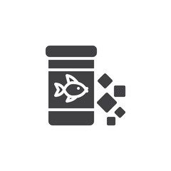 Pet fish food vector icon