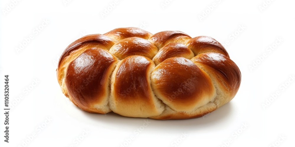 Poster homemade coffee bun, also known as rotiboy, presented in an isolated setting on a white background. 