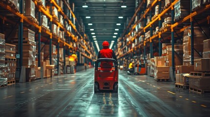 Picker packer using a pallet jack to move goods efficiently in a warehouse