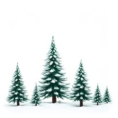 Fototapeta premium Festive Christmas Trees with Decorations and Snow