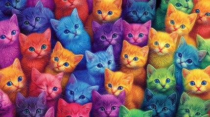 Adorable Collage of Colorful Kittens Awaiting Forever Homes, Pet Adoption and Rescue Concept