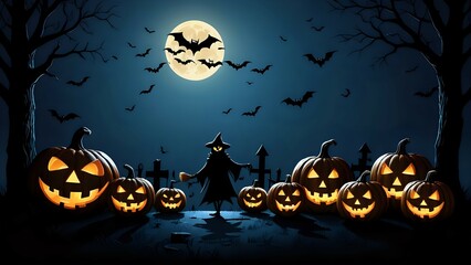 halloween background with pumpkins
