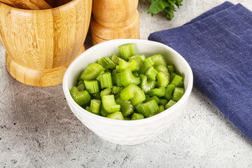 Vegan cuisine - Sliced celery stem