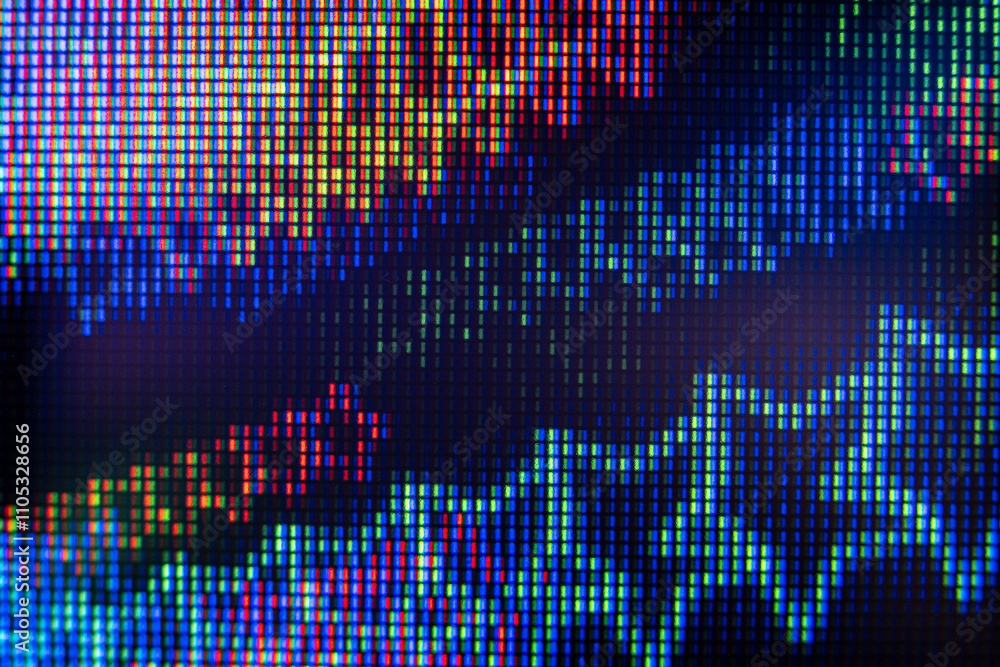 Aufkleber detailed macro photography of lcd monitor showing intricate pixels and patterns