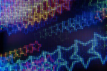 Detailed macro photography of LCD monitor showing intricate pixels and patterns