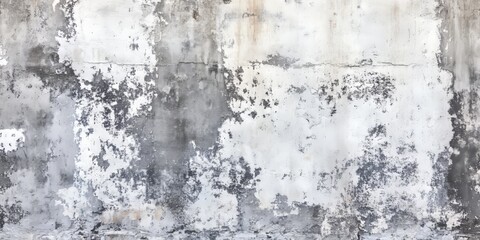 Monochrome texture featuring shades of white and gray creates a striking visual. This grunge wall texture showcases the beauty of concrete cement, emphasizing the monochrome aesthetic.