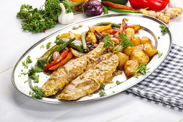 Roasted shark steak with garnish