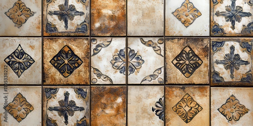 Poster Stunning texture showcasing the intricate design of the tiles, highlighting the beautiful texture that tiles can offer in various settings and environments, emphasizing their captivating appeal.