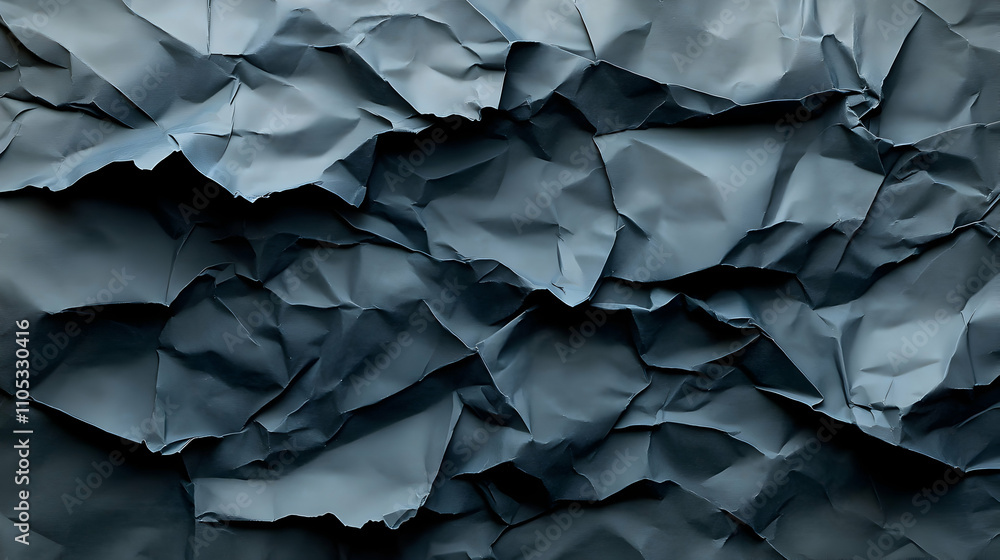 Aufkleber a close-up view of crumpled dark gray paper creating abstract texture