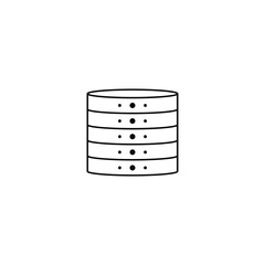 A clean vector storage icon, suitable for data management, cloud storage, technology apps, and digital organization projects