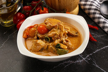 Thai Tom yum soup with chicken