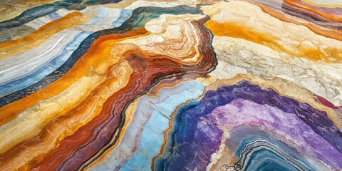 Vibrant patterns inspired by nature adorn stunning stone floors, creating a beautiful fusion of artistry and the natural world through colorful designs on the surfaces.