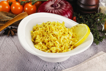 Indian cuisine lemon basmati rice