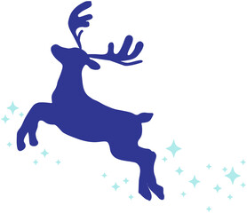 Running Deer Icon. Jumping Elk Silhouette
