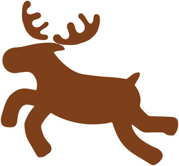 Running Deer Icon. Jumping Elk Silhouette