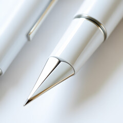 Naklejka premium Close upon full luxury white pen
