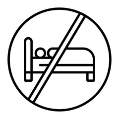 No Sleep line icon
