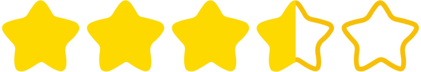 Three and a Half Star Rating icon