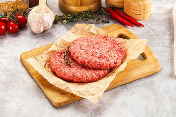 Raw beef minced meat cutlet