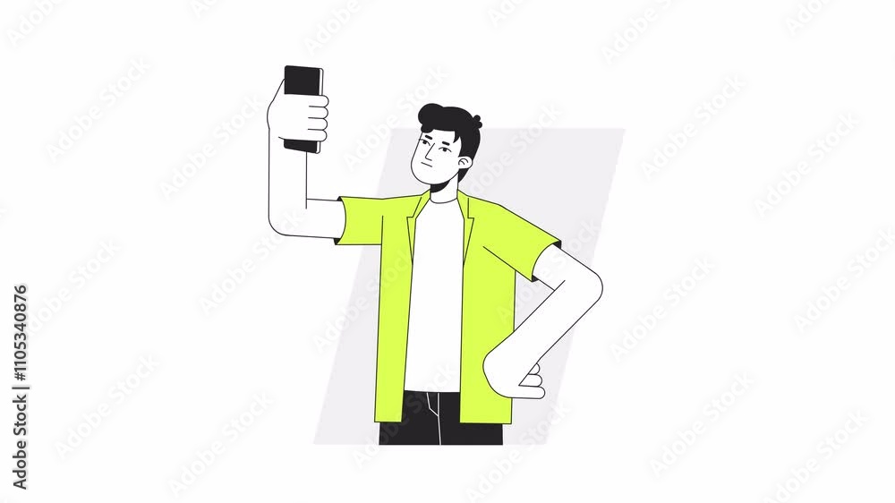 Aufkleber gadget user having no phone signal cartoon animation. disconnected 4k video motion graphic. frustrat
