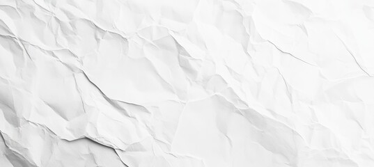 Fototapeta premium White Creased Crumpled Paper Texture Background, Wrinkled And Rough Surface With Copy Space