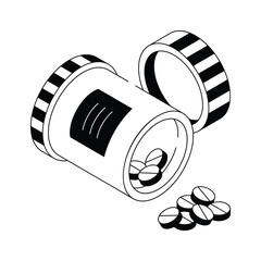 Medicine bottle spilling tablets for dosage and treatment