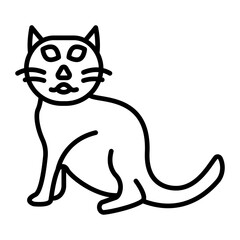 Sitting Cat line icon