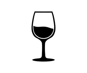 Wine glass icon. Isolated sign glass of wine vector design and illustration.

