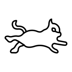 Cat Leaping line icon