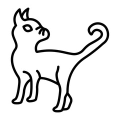 Mischievous Cat line icon
