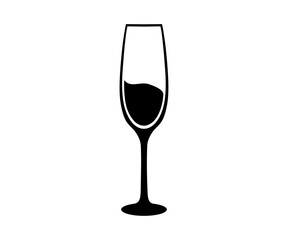 Champagne glass icon. Champagne flutes, cocktail glasses vector design and illustration. 
