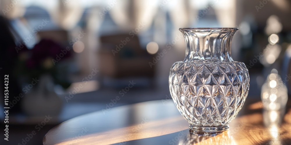Leinwandbilder seamless texture featuring the shadow of a crystal vase, showcasing geometric patterns within an int