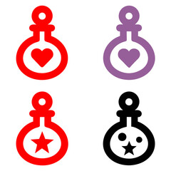 set of love potion vector design in modern and trendy 