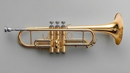 Obraz premium Trumpet Isolated Musical Instrument Loop alpha channel transparent background