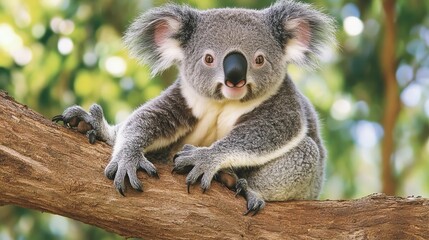 cute koala on tree branch  wildlife