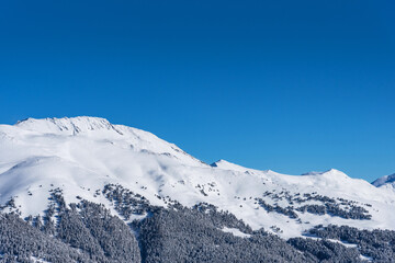 Beautiful winter mountain landscape in sunny weather.