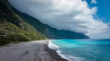 Stunning coastal view of Hualien Taiwan showcasing mountain landscape and turquoise water