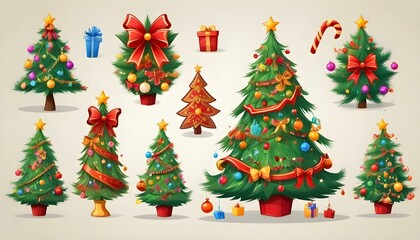 Fototapeta premium set of christmas trees