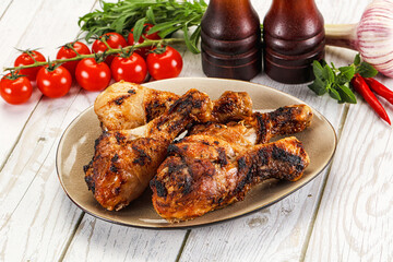 Hot and tasty chicken drumstick barbecue