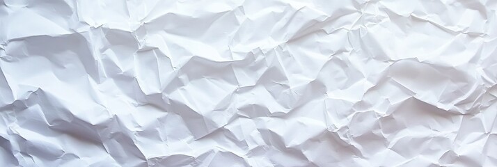 Obraz premium White Crumpled Paper Texture Background, Creased Wrinkled Paper Texture, Close Up Top View