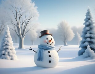 Obraz premium snowman in the snow
