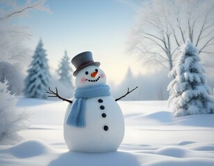 Obraz premium snowman in the forest